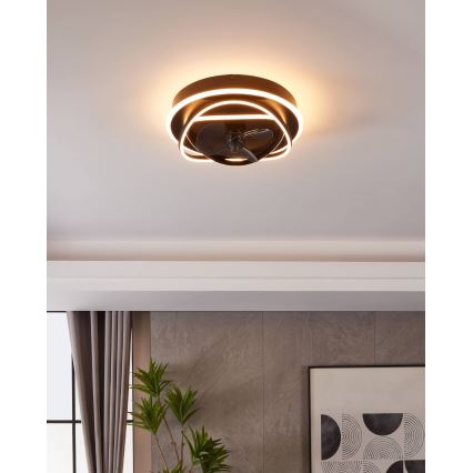 Eglo - LED-dimmbarer Deckenventilator 4xLED/9W/230V 2700-6500K Ø50 cm schwarz + Fernbedienung