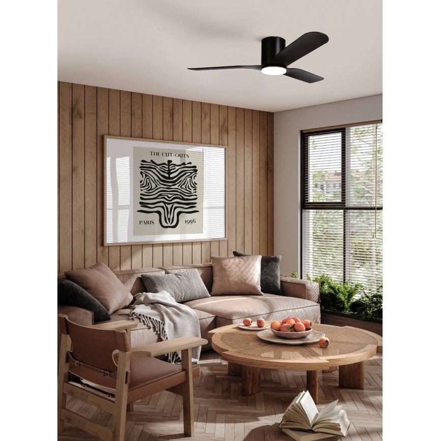 Eglo - Ventilatore da soffitto dimmerabile a LED/17W/230V Ø 132 cm nero + telecomando