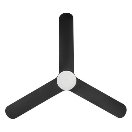 Eglo - Ventilatore da soffitto LED dimmerabile, 17W, 230V, 3000/4000/5000K, Ø132 cm, nero, con telecomando