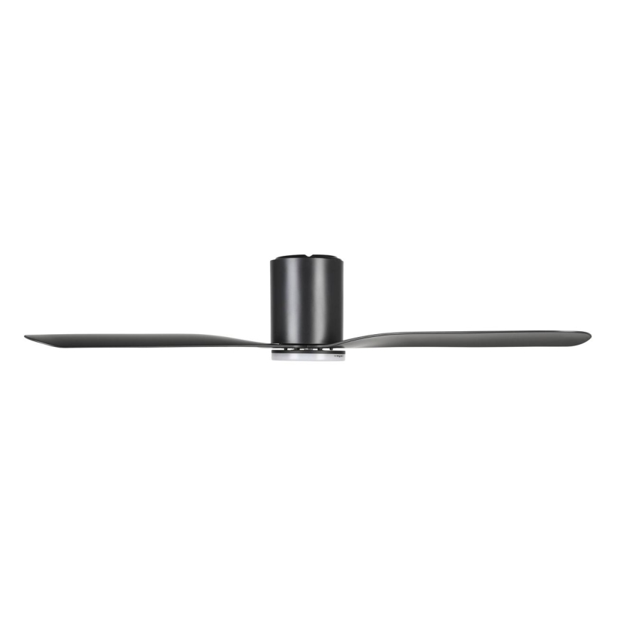 Eglo - Ventilatore da soffitto LED dimmerabile, 17W, 230V, 3000/4000/5000K, Ø132 cm, nero, con telecomando