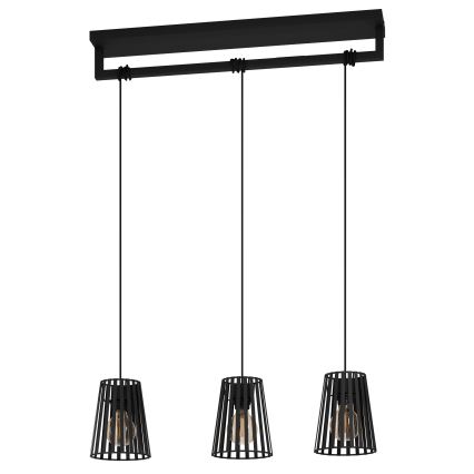 Eglo - Suspension filaire 3xE27/40W/230V noir