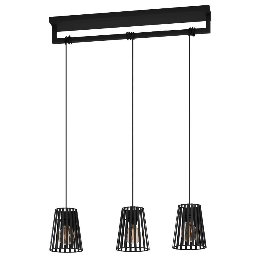 Eglo - Suspension filaire 3xE27/40W/230V noir