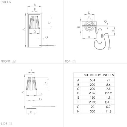 Eglo - Lampe de table 1xE27/40W/230V noir