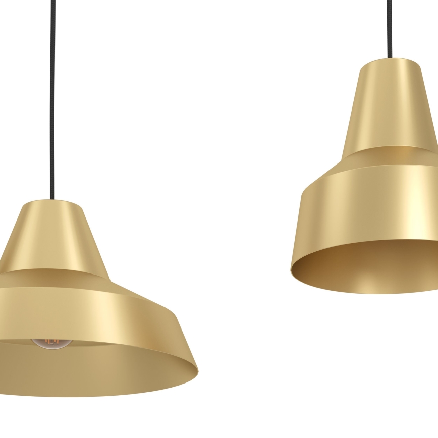 Eglo - Lampadario a sospensione con filo 3xE27/40W/230V oro