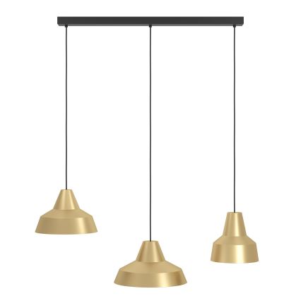 Eglo - Lampadario a sospensione con filo 3xE27/40W/230V oro
