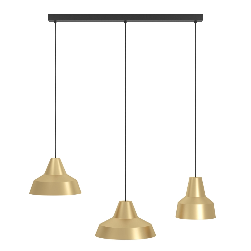 Eglo - Lampadario a sospensione con filo 3xE27/40W/230V oro
