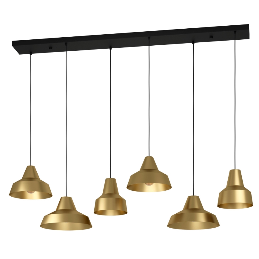 Eglo - Lampadario a sospensione con filo 6xE27/40W/230V oro