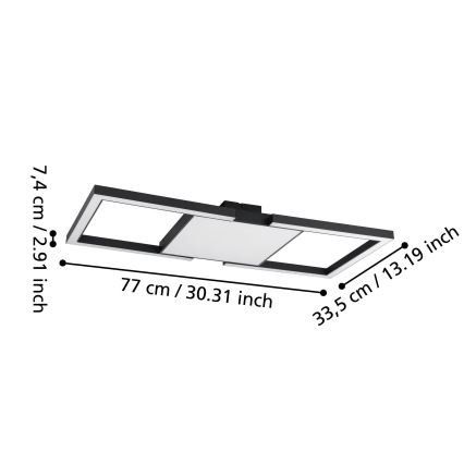 Eglo - Plafoniera LED dimmerabile LED/26,2W/230V 2700-6500K nero + telecomando