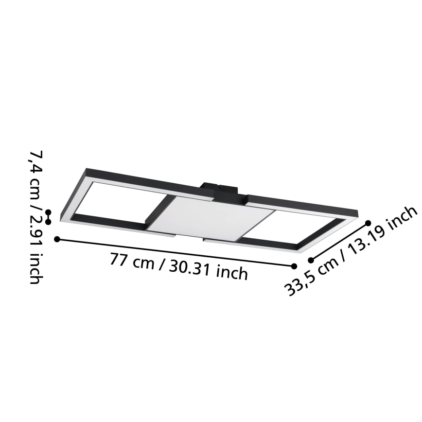 Eglo - Plafoniera LED dimmerabile LED/26,2W/230V 2700-6500K nero + telecomando