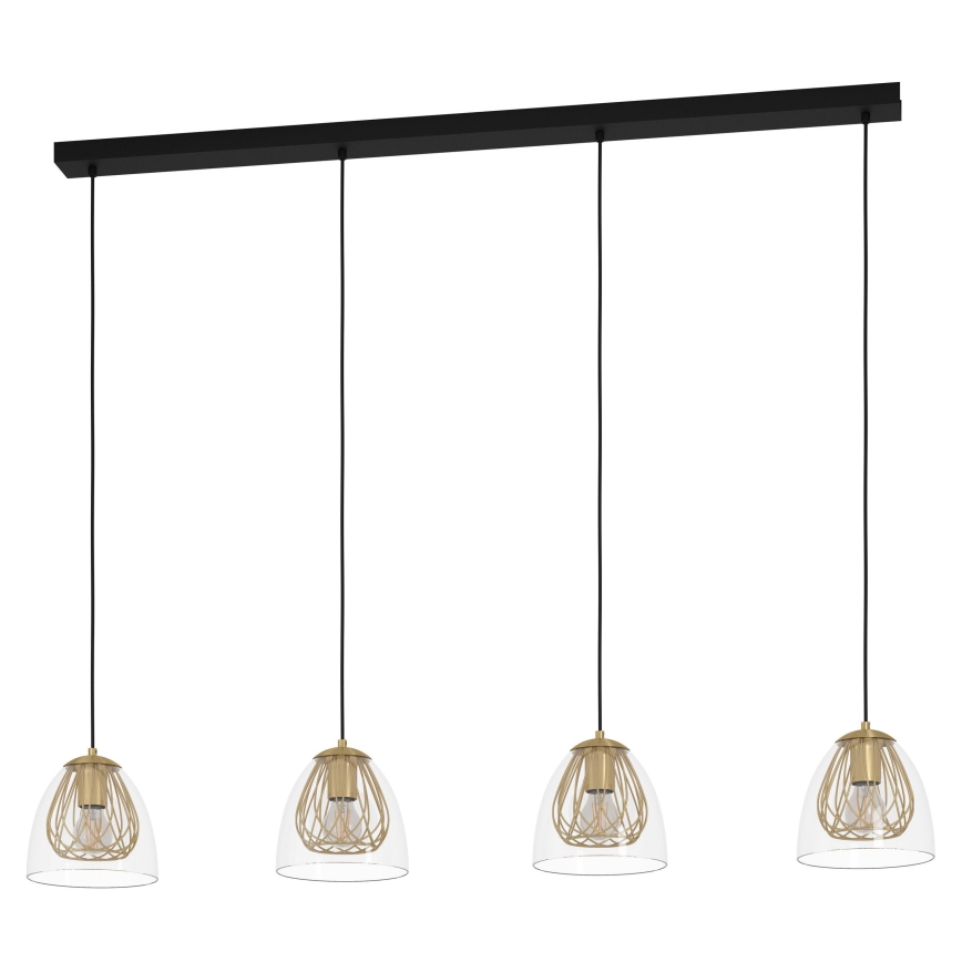Eglo - Suspension filaire 4xE27/40W/230V doré