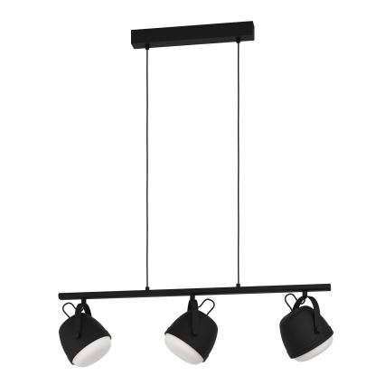 Eglo - Hängeleuchte 3xE27/28W/230V schwarz