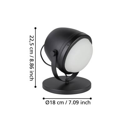 Eglo - Tischleuchte 1xE27/28W/230V schwarz