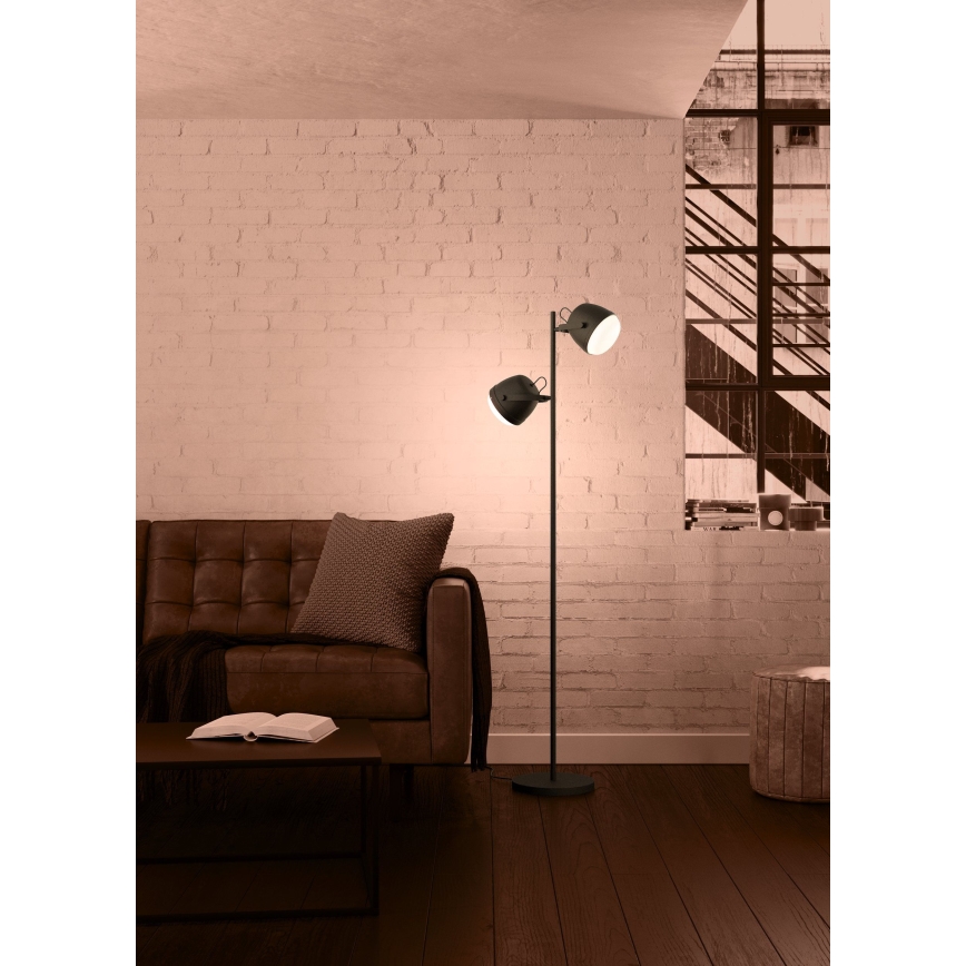 Eglo - Lampada con piedistallo 2xE27/28W/230V nero