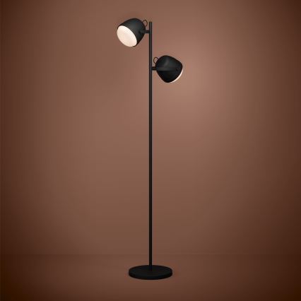 Eglo - Lampadaire 2xE27/28W/230V noir