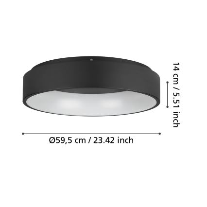 Eglo - Plafoniera LED dimmerabile LED/35,2W/230V 3000K nero