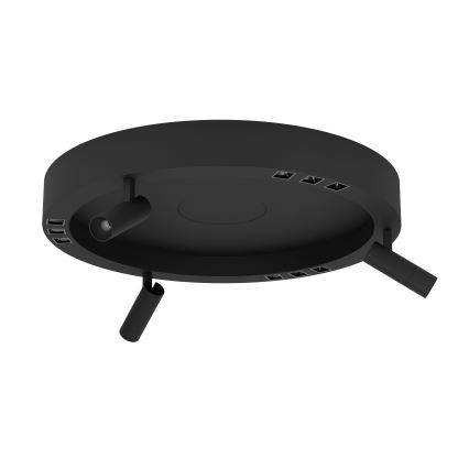 Eglo - Plafonnier à intensité variable 3xLED/8W/230V + 3xLED/8,5W 3000K noir + Télécommande