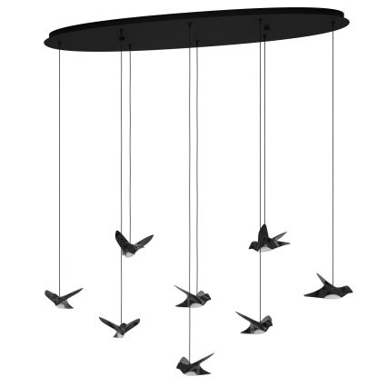 Eglo - Lampadario a sospensione con filo LED dimmerabile 8xLED/4,2W/230V 3000K nero