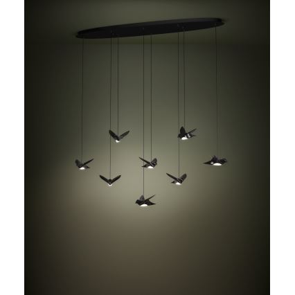 Eglo - Lampadario a sospensione con filo LED dimmerabile 8xLED/4,2W/230V 3000K nero