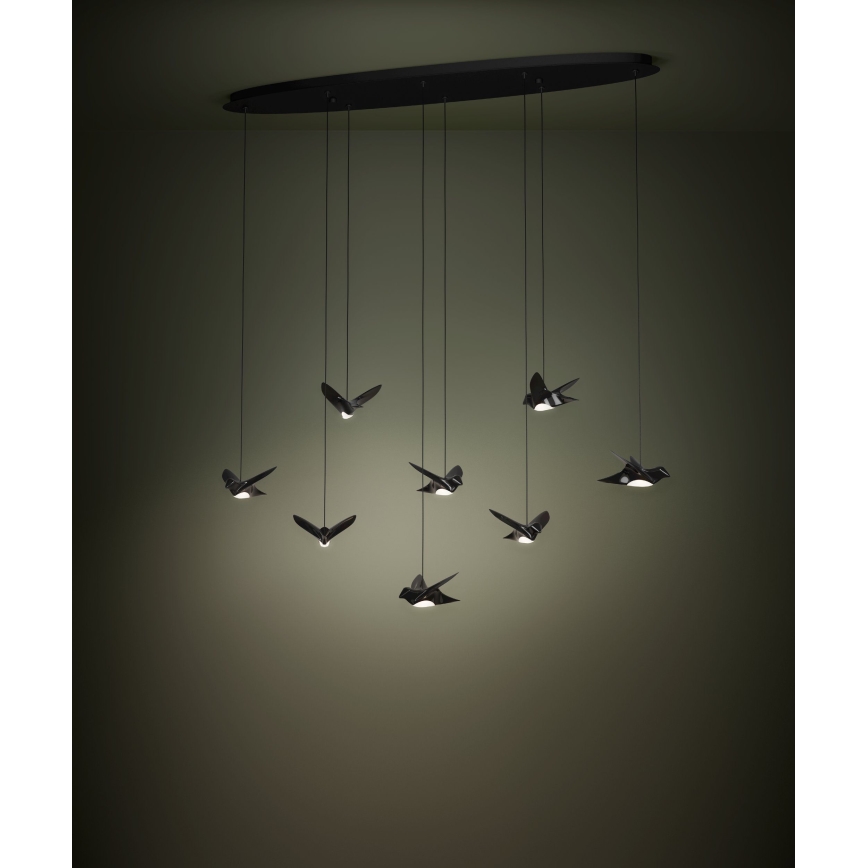 Eglo - Lampadario a sospensione con filo LED dimmerabile 8xLED/4,2W/230V 3000K nero