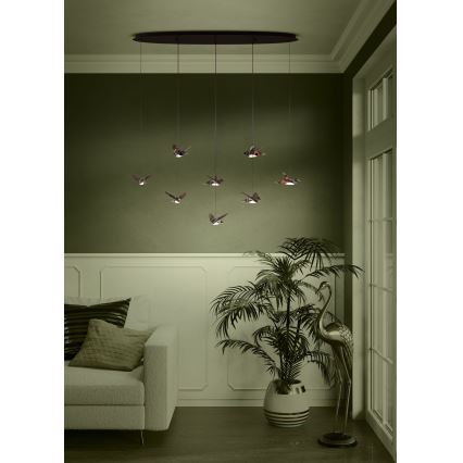 Eglo - Lampadario a sospensione con filo LED dimmerabile 8xLED/4,2W/230V 3000K nero