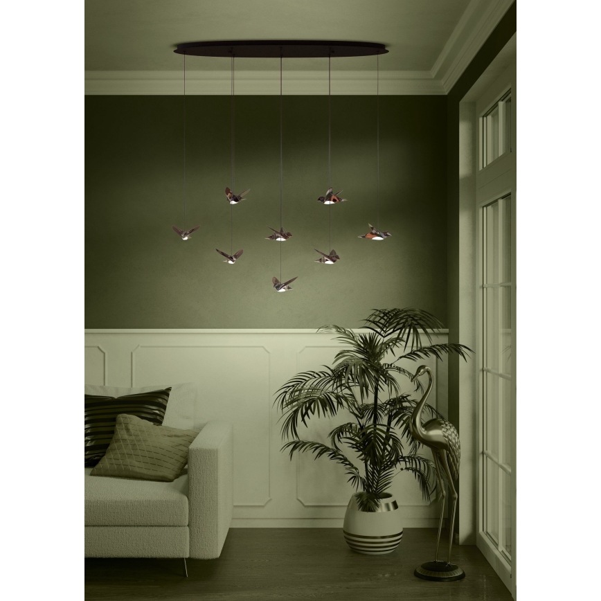 Eglo - Lampadario a sospensione con filo LED dimmerabile 8xLED/4,2W/230V 3000K nero