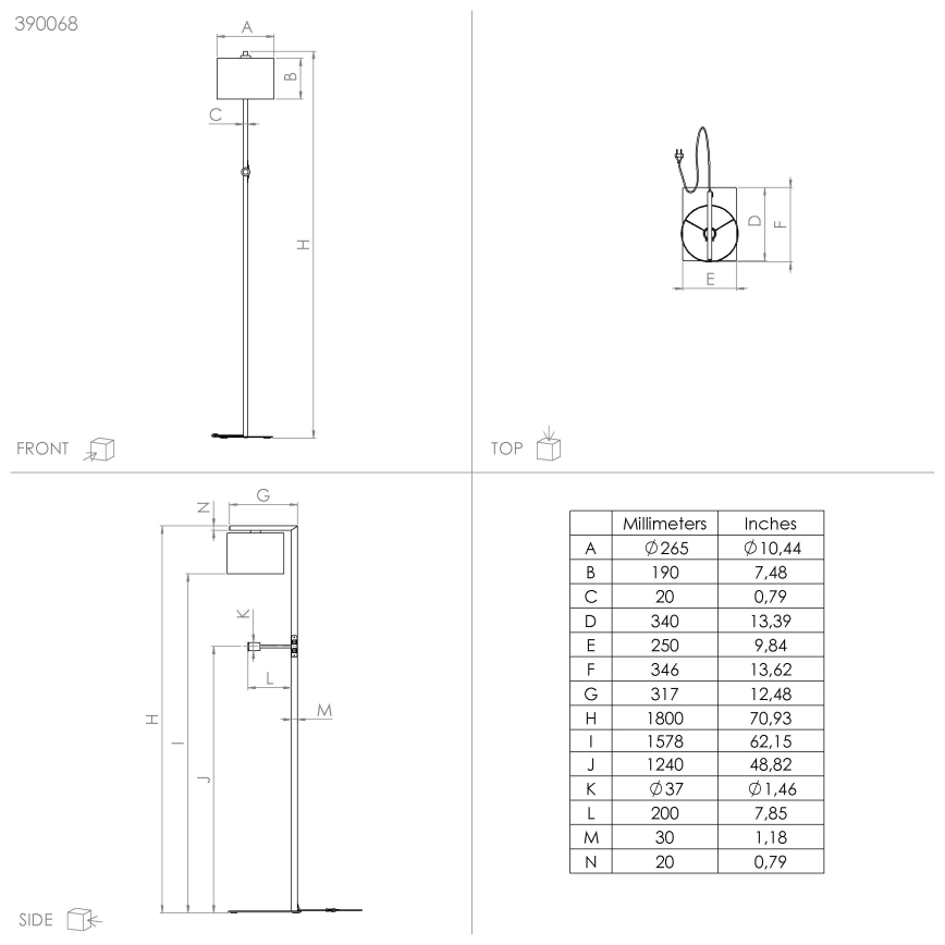 Eglo - LED-Stehleuchte 1xE27/40W/230V + LED/3,8W 3000K schwarz