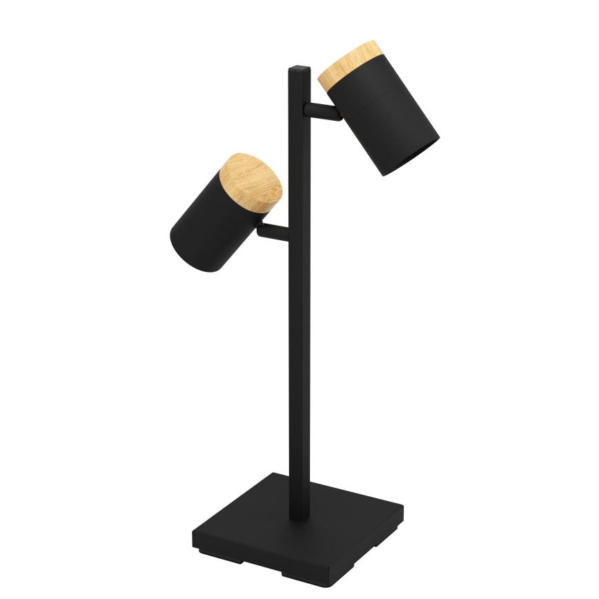 Eglo - Lampada da tavolo LED 2xGU10/4,5W/230V 3000K nero/marrone