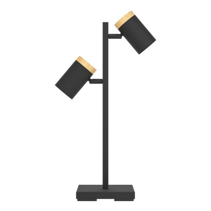 Eglo - Lampada da tavolo LED 2xGU10/4,5W/230V 3000K nero/marrone