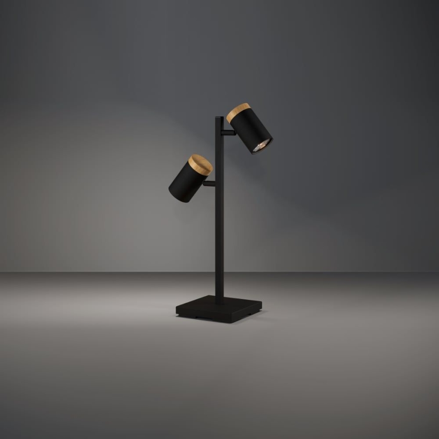 Eglo - Lampada da tavolo LED 2xGU10/4,5W/230V 3000K nero/marrone