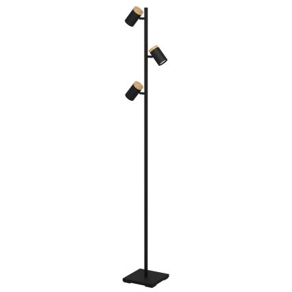Eglo - Lampada LED da terra 3xGU10/4,5W/230V 3000K nero/marrone