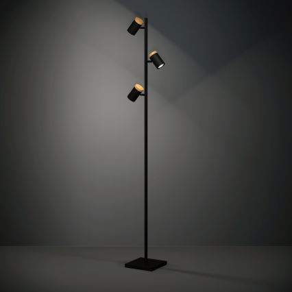 Eglo - Lampada LED da terra 3xGU10/4,5W/230V 3000K nero/marrone