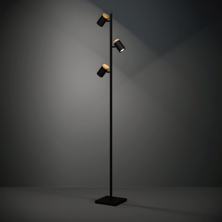 Eglo - Lampada LED da terra 3xGU10/4,5W/230V 3000K nero/marrone