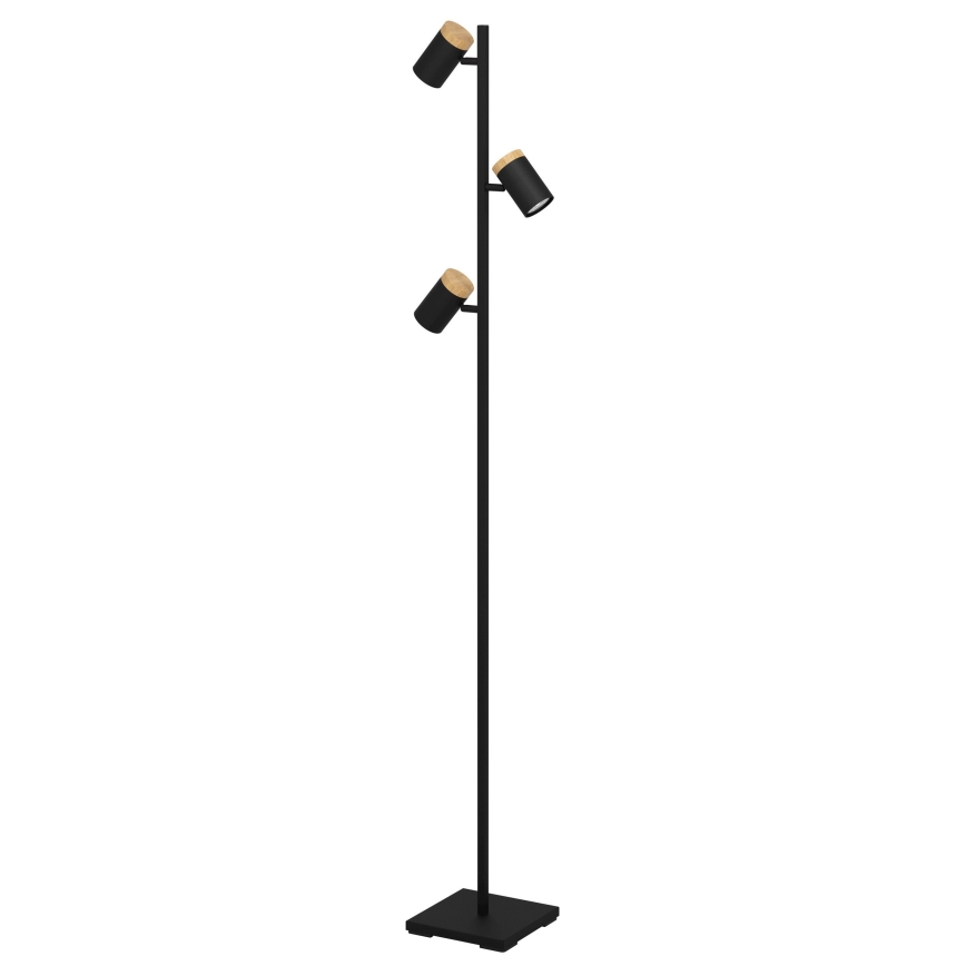 Eglo - Lampadaire 3xGU10/4,5W/230V 3000K noir/marron
