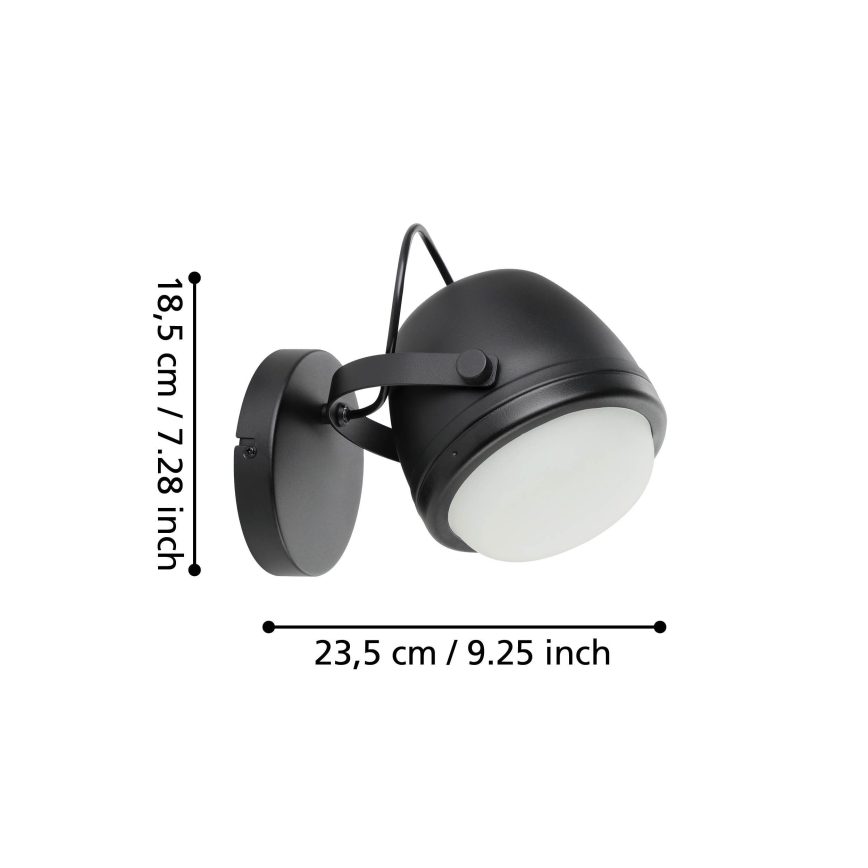 Eglo - Applique 1xE27/28W/230V nero