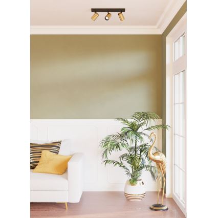 Eglo - Faretto LED 3xGU10/4,5W/230V 3000K nero/oro