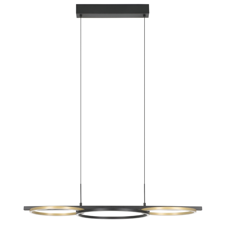 Eglo - Suspension filaire à intensité variable 2xLED/12,5W/230V + LED/15,5W 3000K noir