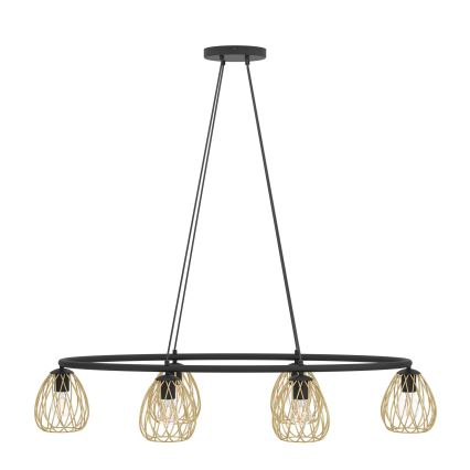 Eglo - Lampadario a sospensione con filo 6xE27/40W/230V nero/oro