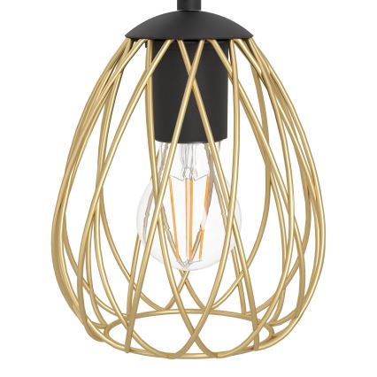 Eglo - Suspension filaire 6xE27/40W/230V noir/doré