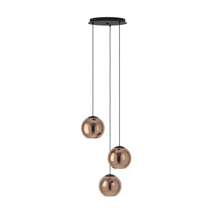 Eglo - Lampadario a sospensione con filo 3xE27/40W/230V rame
