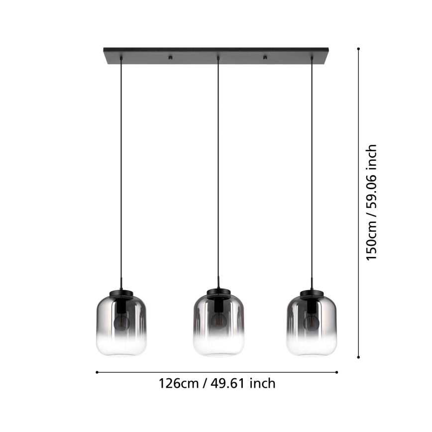 Eglo - Hängeleuchte 3xE27/40W/230V rauchig