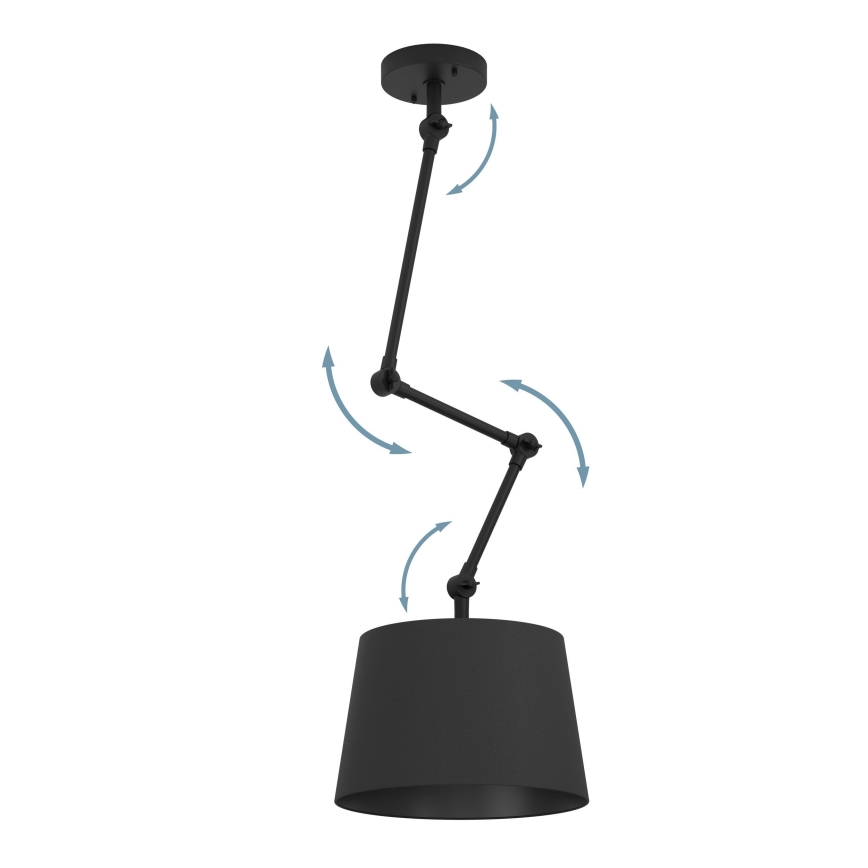 Eglo - Lampadario a sospensione con supporto rigido 1xE27/40W/230V nero