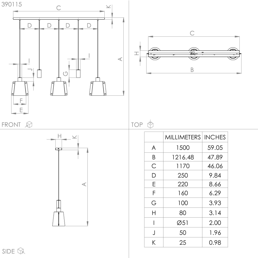 Eglo - Lampadario a sospensione con filo 5xE27/40W/230V nero/oro