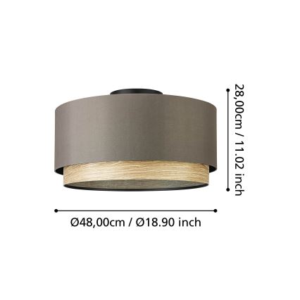 Eglo - Plafoniera 1xE27/40W/230V marrone