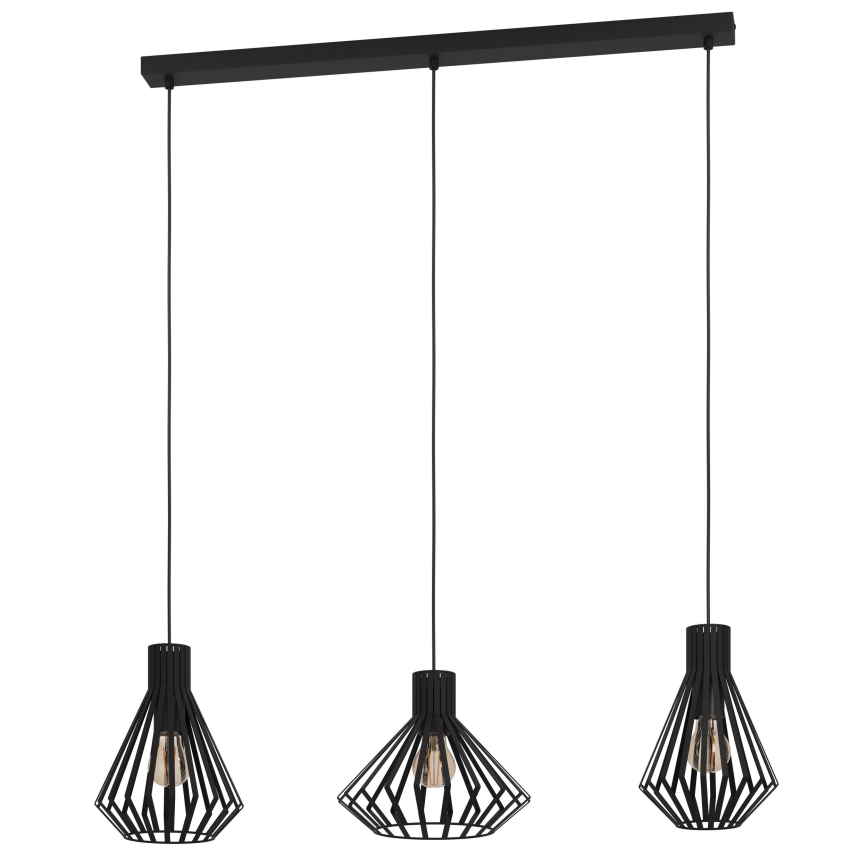 Eglo - Suspension filaire 3xE27/40W/230V noir