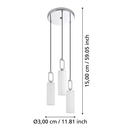 Eglo - Hängeleuchte 3xE27/40W/230V glänzendes Chrom