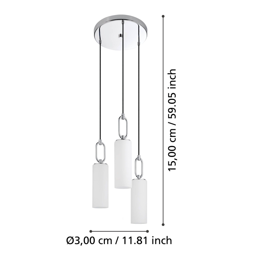 Eglo - Hängeleuchte 3xE27/40W/230V glänzendes Chrom