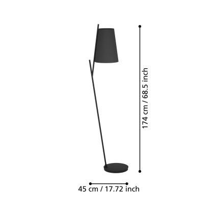 Eglo - Stehleuchte 1xE27/40W/230V schwarz