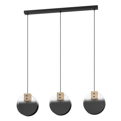 Eglo - Lampadario a sospensione con filo 3xE27/40W/230V fumé