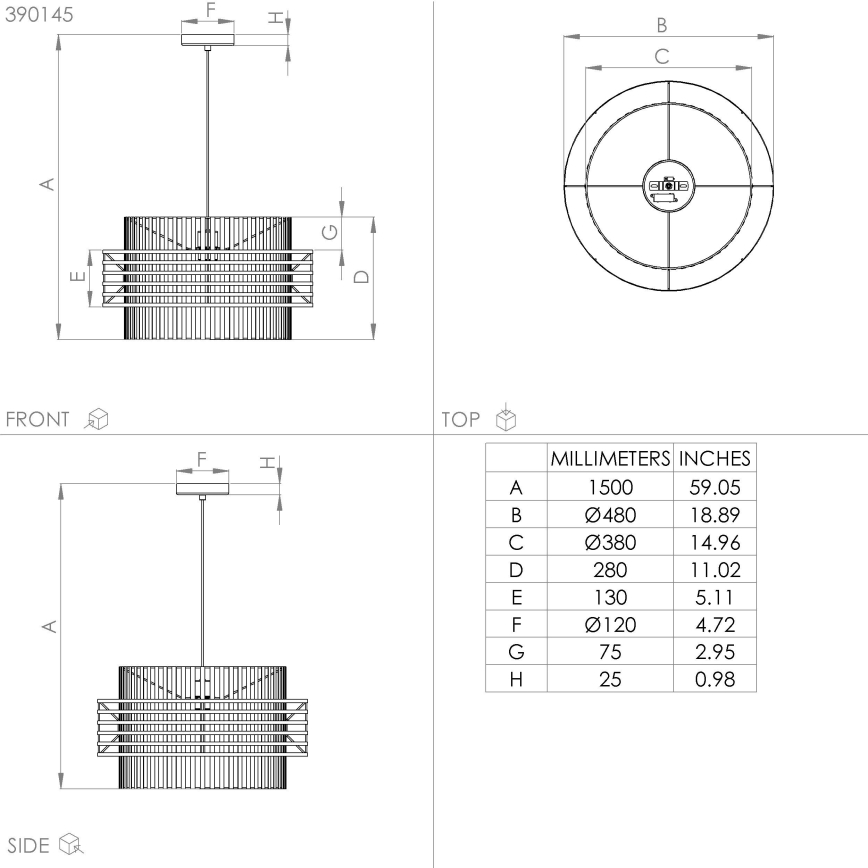 Eglo - Lampadario a sospensione con filo 1xE27/40W/230V diametro 48 cm color crema