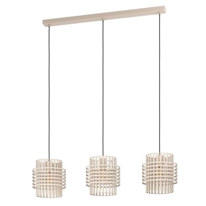Eglo - Suspension filaire 3xE27/40W/230V crème
